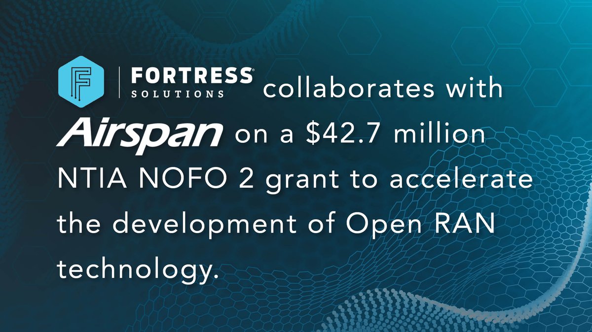 As part of a $42.7 million grant from the <a href="/NTIAgov/">NTIA</a>, Airspan is proud to partner with @FortSol to propel the next wave of #OpenRAN innovation and fortify the #US wireless ecosystem. 

Read more: prnewswire.com/news-releases/…