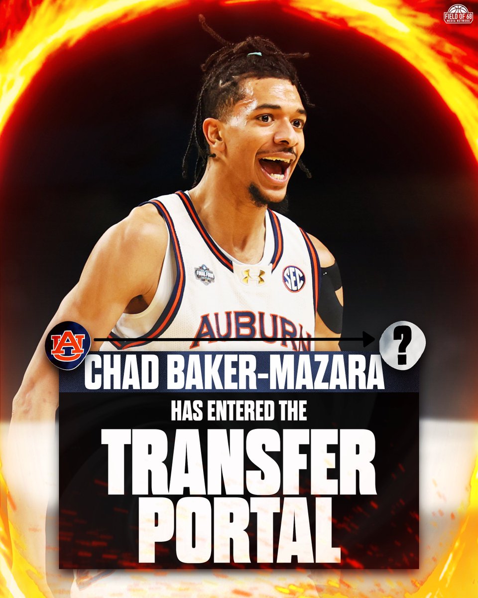 TheFieldOf68's tweet image. BREAKING: Auburn's Chad Baker-Mazara is entering the transfer portal, he announced