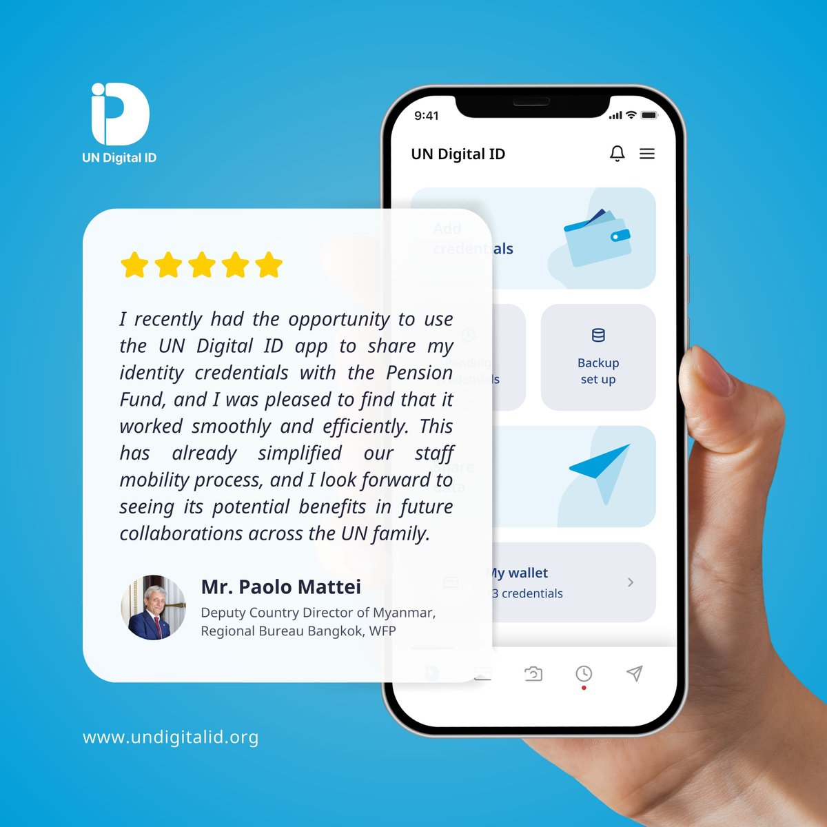 The #UNDigitalID 🆔 is making an impact!

Mr. Paolo Mattei shares how the app is simplifying staff mobility &amp; streamlining pension processing, making data management faster &amp; more secure.

With Phase 2 underway, 2️⃣ new features are coming soon.

More info: youtube.com/watch?v=LwnJgU…