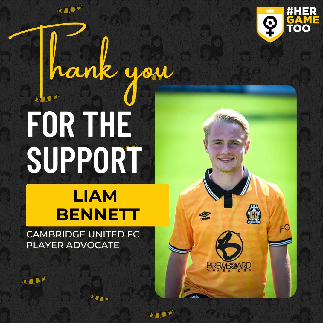 Her Game Too (@hergametoo) on Twitter photo 🗞️ NEW PLAYER ADVOCATES!
🤝 <a href="/CambridgeUtdFC/">Cambridge United FC</a> players Glenn McConnell and Liam Bennett have spoken about their motivations for supporting #HerGameToo.
📝 Read all about it here: buff.ly/ik5D6rp
✍️ <a href="/ToothArchie/">Archie Tooth</a> 🗞️ NEW PLAYER ADVOCATES!
🤝 <a href="/CambridgeUtdFC/">Cambridge United FC</a> players Glenn McConnell and Liam Bennett have spoken about their motivations for supporting #HerGameToo.
📝 Read all about it here: buff.ly/ik5D6rp
✍️ <a href="/ToothArchie/">Archie Tooth</a>