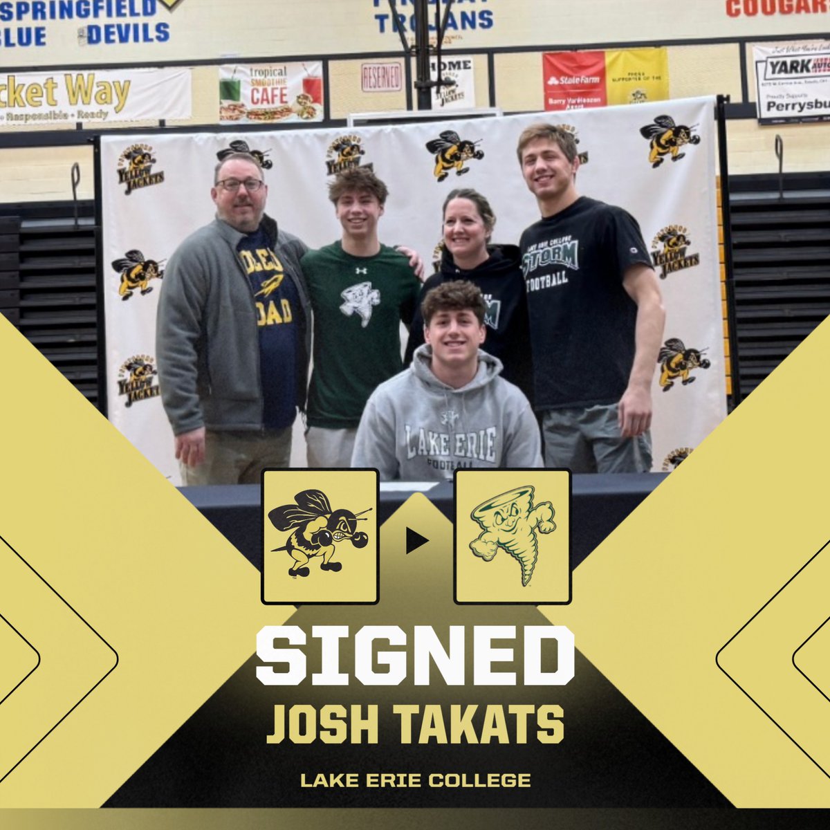 Congratulations to Josh Takats on signing to continue his athletic career at Lake Erie College! #GoJackets