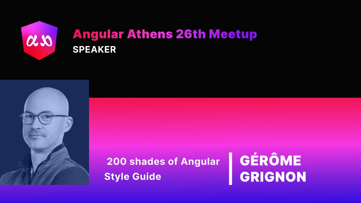 AngularAthens (@athensangular) on Twitter photo 🎤 Speaker Highlight: <a href="/GeromeDEV/">Gerome Grignon 🅰️ @AngularDevsFr</a>
Topic: "200 shades of Angular Style Guide"
Join us at the 26th Angular Athens Meetup.
📅 May 6th, 7:00 PM EEST
📍 Impact Hub Athens
🔗 meetup.com/angular-athens…
#angularathens #meetup #angular 🎤 Speaker Highlight: <a href="/GeromeDEV/">Gerome Grignon 🅰️ @AngularDevsFr</a>
Topic: "200 shades of Angular Style Guide"
Join us at the 26th Angular Athens Meetup.
📅 May 6th, 7:00 PM EEST
📍 Impact Hub Athens
🔗 meetup.com/angular-athens…
#angularathens #meetup #angular