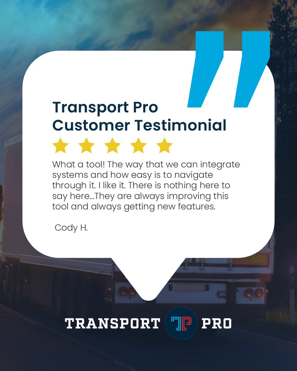 Tppro_Software's tweet image. Our customers are the real MVPs and we&apos;re thrilled to be part of their success story! 🏆🚛 #CustomerLove #TransportPro #LogisticsWin

Learn more at hubs.ly/Q03hQhsQ0
Schedule a demo: hubs.ly/Q03hQgcs0