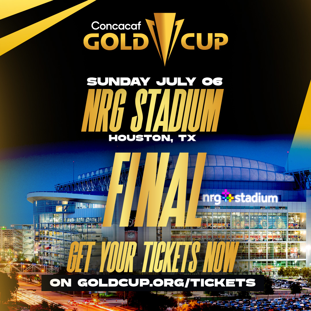 It's almost time for the The Concacaf Gold Cup Final at NRG Stadium‼️ And now is your chance to be a part of it 🔥

Tickets are officially on sale for this incredible event👏

To get your tickets, visit 👉 tex.nz/44tgad2 🎟️