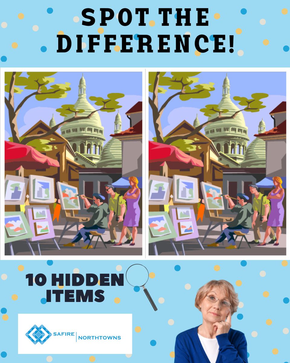 northtownscc's tweet photo. Spot the difference! Can you find all the changes between these two pictures? Stay tuned for the answers later today! 

Comment below with what’s missing or changed! 🧐

#Northtowns #StaySharp #SeniorHealth #BrainTeasers #DailyChallenge #BuffaloNY https://t.co/GKvXgCSnES