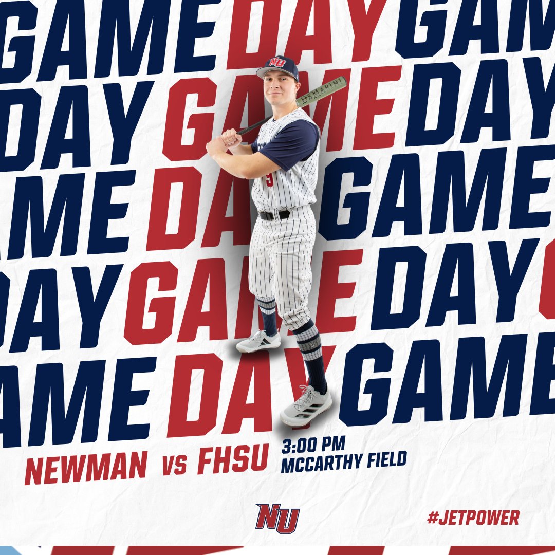 Newman Athletics (@newmanjets) on Twitter photo Game Day❗
🆚No. 23 FHSU
📍McCarthy Field
🕰️3:00 PM
📺bit.ly/3IXPTFh
📊bit.ly/3IumXrx
🔉bit.ly/4laIhne
#JetPower✈️ x <a href="/NewmanJetsBSB/">Newman Baseball</a> Game Day❗
🆚No. 23 FHSU
📍McCarthy Field
🕰️3:00 PM
📺bit.ly/3IXPTFh
📊bit.ly/3IumXrx
🔉bit.ly/4laIhne
#JetPower✈️ x <a href="/NewmanJetsBSB/">Newman Baseball</a>