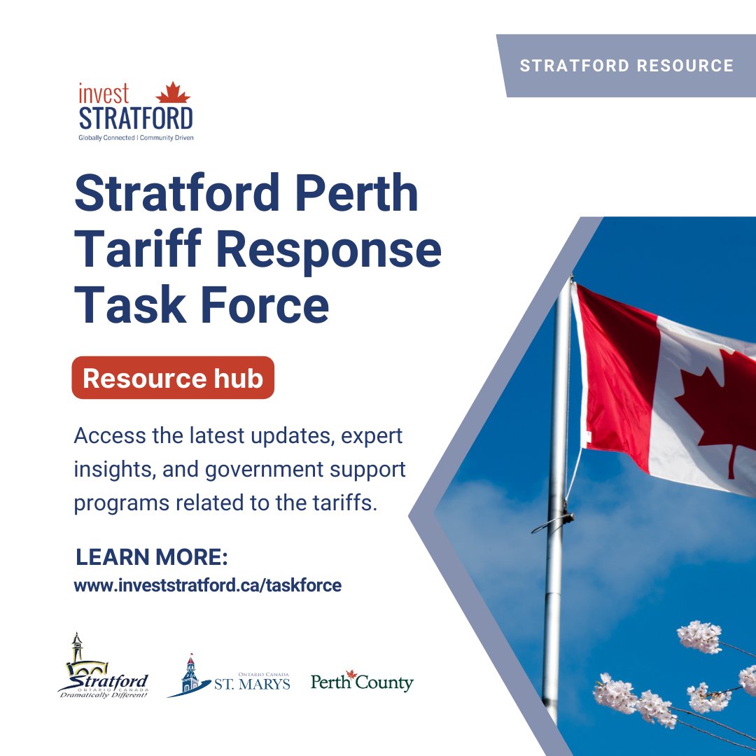 investStratford (@investstratford) on Twitter photo @investstratford , <a href="/cityofstratford/">cityofstratford</a> , <a href="/townofstmarys/">St. Marys, Ontario</a> and @perthcounty have launched the Stratford Perth Tariff Task Force. This initiative helps businesses and residents navigate change with tariff developments and provides access to support programs. bit.ly/3EfUfLJ @investstratford , <a href="/cityofstratford/">cityofstratford</a> , <a href="/townofstmarys/">St. Marys, Ontario</a> and @perthcounty have launched the Stratford Perth Tariff Task Force. This initiative helps businesses and residents navigate change with tariff developments and provides access to support programs. bit.ly/3EfUfLJ