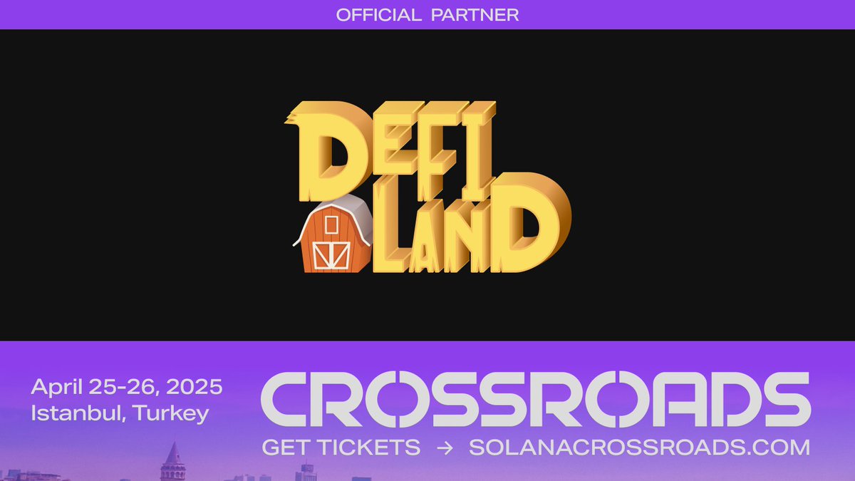 SolanaCrossroad's tweet photo. Crossroads '25 is powered by teams like @DeFi_Land.

Big things are coming to Istanbul, and they’re helping make it happen.

🎟️ https://t.co/O4SAxwsPEc https://t.co/Jwc3K7U72s