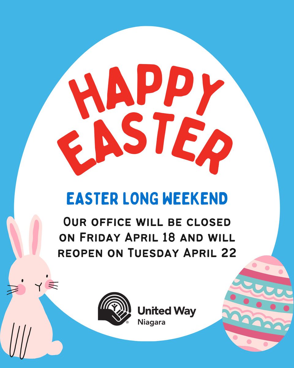 Have a safe and happy long weekend, Niagara! See you back at our office on Tuesday, April 22.