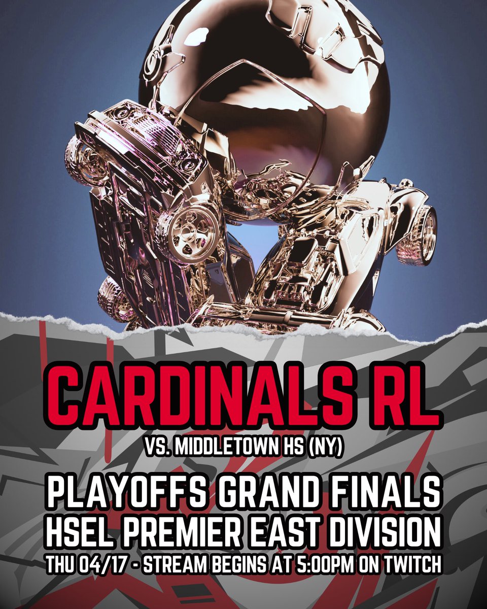 Cardinals RL rematch against Middletown HS (NY) in the #HSEL Spring 2025 Premier East Division GRAND FINALS! Come join us on Twitch and cheer for the senior trio as they compete for a three-peat regional title - stream begins at 5:00pm EDT

twitch.tv/wwhs_esports