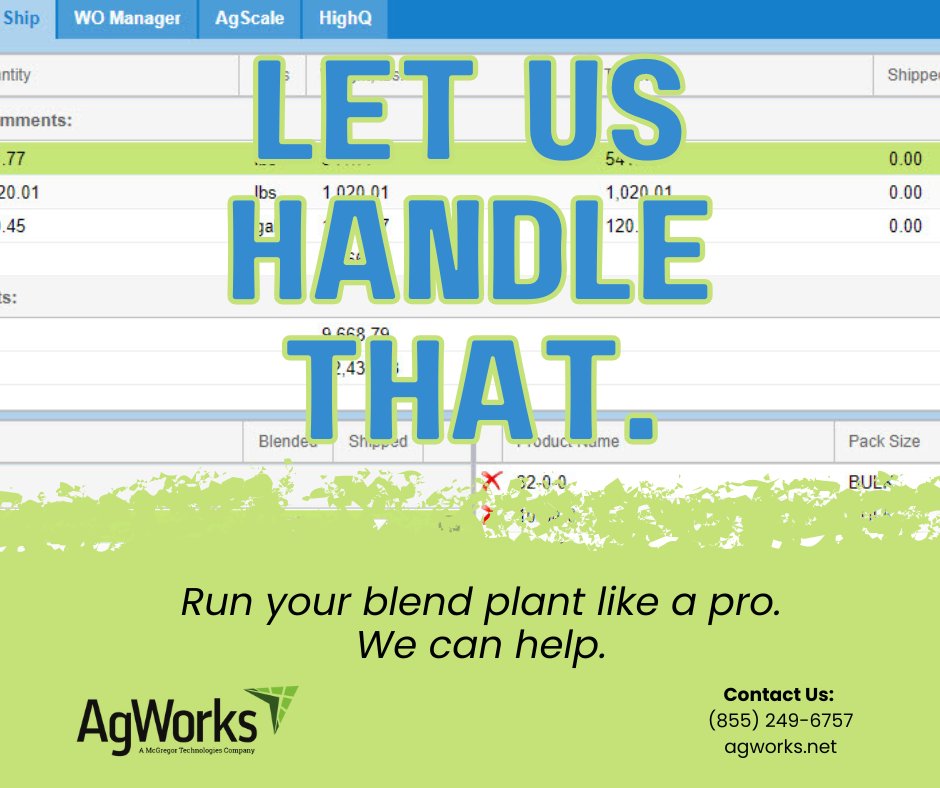 Managing a blend plant means working to eliminate double entry of applications while tracking in-field blend details, rate changes, new orders and more. 

Let us handle that for you. 

AgOS is a champion when it comes to managing blends and batching.