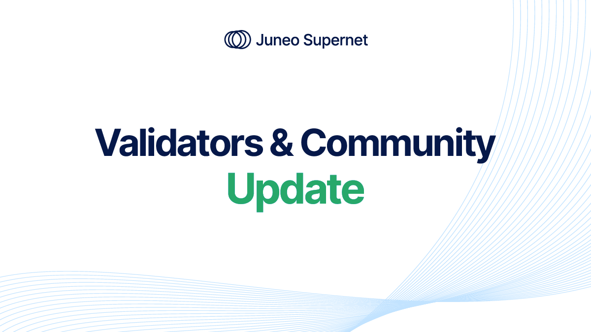 JUNEO_official's tweet photo. The first network upgrade was seamless thanks to all of you.

There are 536 peers running juneogo/1.1.0 

We can celebrate!
🪂280 JUNE ($770) have been airdropped to each node ID that validated the network
⚡️ 84 JUNE ($231) => To the FlashPass owners

Now we can speed up to the next phase:
- Open the cross-chain on the primary network
- Activate the Supernet Bridge
- Start the Community Dutch Auctions (beta testing)
- Enable the first DEX on the JUNE-Chain
- Accelerate on the listing dates (CEX)

Stay tuned for more information!