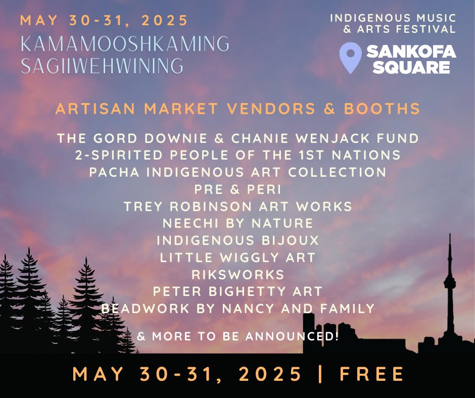 Kamamooshkaming Sagiiwehwining: Indigenous Music &amp; Arts Festival is coming to Sankofa Square in downtown Toronto, May 30-31, 2025! 

Presented by the Gord Downie &amp; Chanie Wenjack Fund, in partnership with <a href="/CMincubator/">CMI</a> and <a href="/SankofaSquare/">Sankofa Square</a>.

#KSFestTO #IndigenousMusicTO