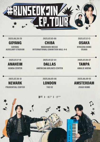 AboutMusicYT's tweet photo. Jin announces his solo tour, RUNSEOKJIN_EP.TOUR. https://t.co/90wGRSt7qN