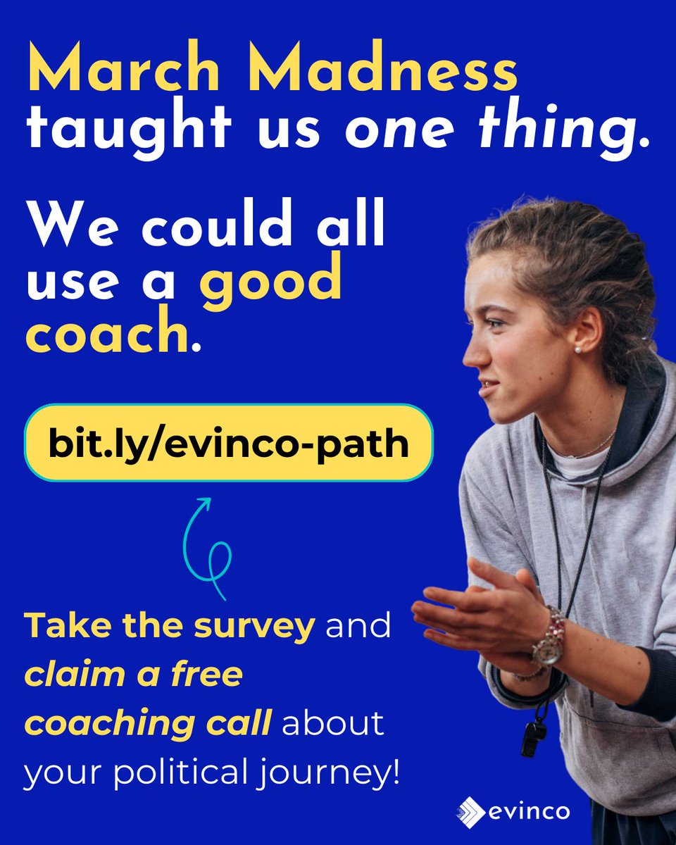 One conversation can change your life. Whether you’re looking to step up or jump to the next project in your political career, we’re ready to help you reach your full potential. Take the survey at bit.ly/evinco-path to claim a FREE personalized coaching session.