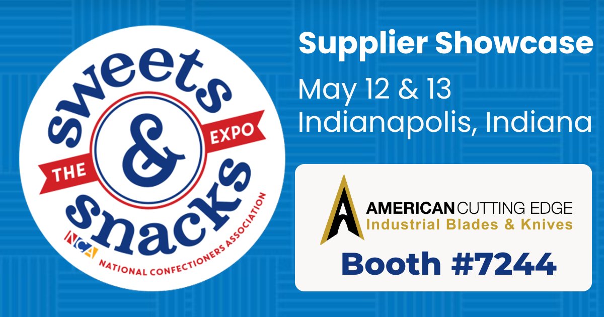 🍭🥨 Heading to the Sweets &amp; Snacks Expo in Indy? So are we!
Using VFFS or HFFS machines? Get blades that deliver clean, consistent cuts.
👉 Stop by booth 7244!

#SweetsAndSnacksExpo #VFFS #HFFS #FoodPackaging #FlexiblePackaging #Packagin