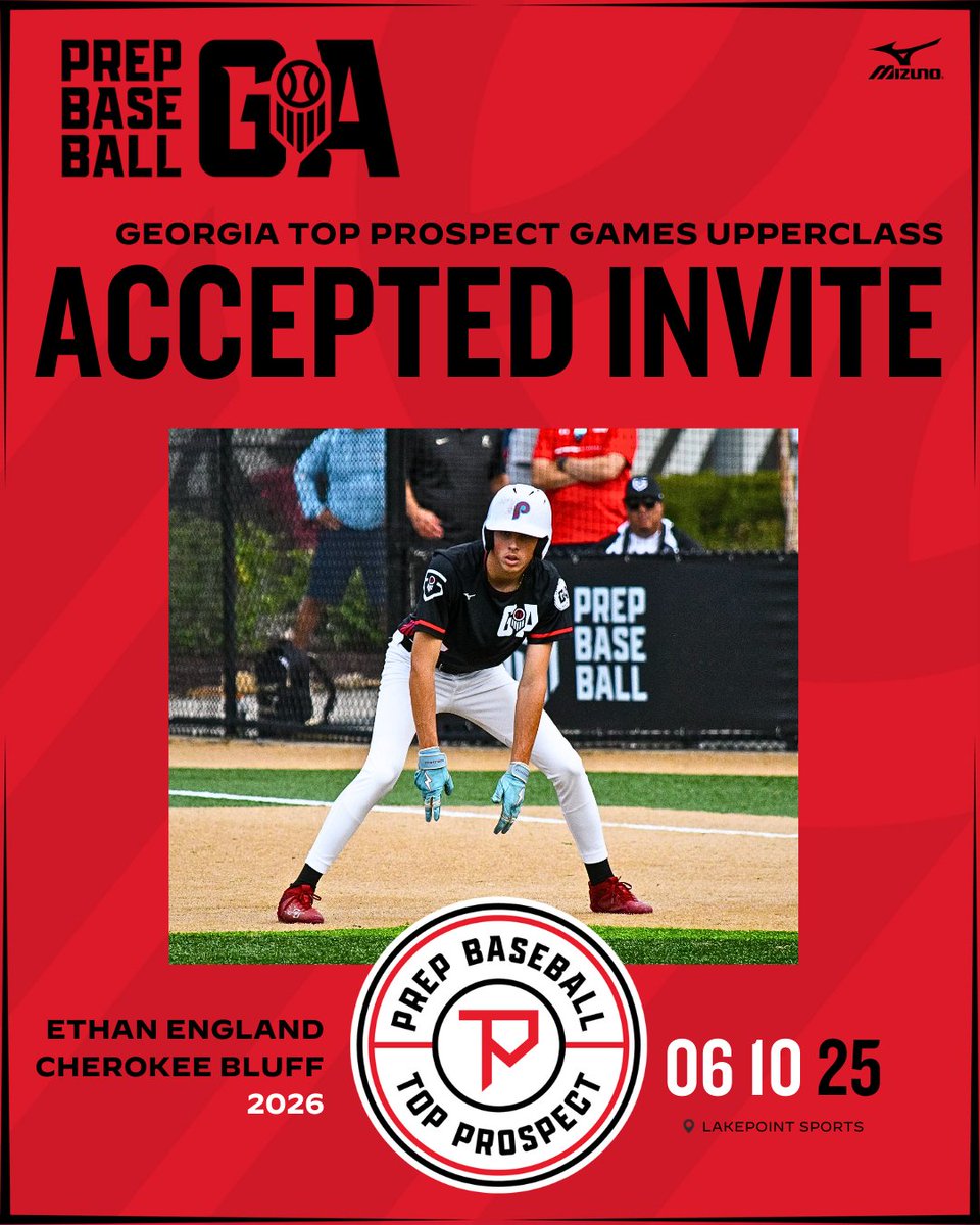 Prep Baseball Georgia (@prepbaseballga) on Twitter photo ππ¨π© ππ«π¨π¬π©πππ πππ¦ππ¬: ππ©π©ππ«ππ₯ππ¬π¬ π
ππππππ ππππππππ βΌοΈ
+ '26 SS Ethan England (<a href="/EthanEngland_15/">Ethan England</a>) will be at Top Prospect Games, June 10 & 11 at Lakepoint.
#TPGUpper25 will serve as the main identifier for the 2025 Senior Future Games & ππ¨π© ππ«π¨π¬π©πππ πππ¦ππ¬: ππ©π©ππ«ππ₯ππ¬π¬ π
ππππππ ππππππππ βΌοΈ
+ '26 SS Ethan England (<a href="/EthanEngland_15/">Ethan England</a>) will be at Top Prospect Games, June 10 & 11 at Lakepoint.
#TPGUpper25 will serve as the main identifier for the 2025 Senior Future Games &