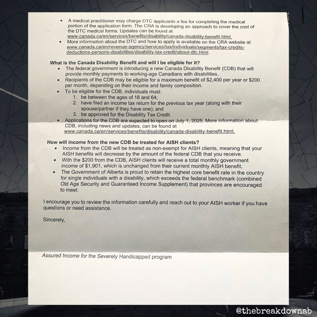 With 77,000 people on AISH, the UCP stands to take 15,400,000 a month with money that is supposed to be helping lift disabled Albertans a little more out of poverty. 

They’re taking $15 million a month away from some of Alberta’s most vulnerable.

#abpoli #ableg #cdnpoli