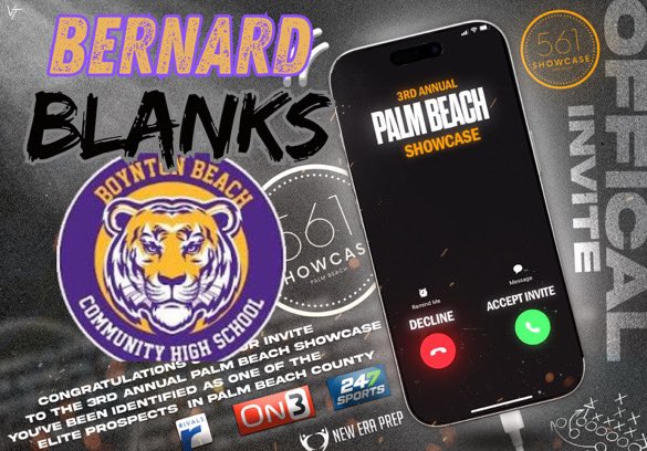 Bernard_Blanks (@10_thatman) on Twitter photo I will be attending the 2025 (561) Palm Beach Showcase Camp. Looking forward to the competition. <a href="/561showcase/">561 Sports</a> @coachgadjacobs @neweraprep <a href="/Tresmith_24/">Tre Smith</a> <a href="/BbchsA/">BBCHS_Athletics</a> I will be attending the 2025 (561) Palm Beach Showcase Camp. Looking forward to the competition. <a href="/561showcase/">561 Sports</a> @coachgadjacobs @neweraprep <a href="/Tresmith_24/">Tre Smith</a> <a href="/BbchsA/">BBCHS_Athletics</a>