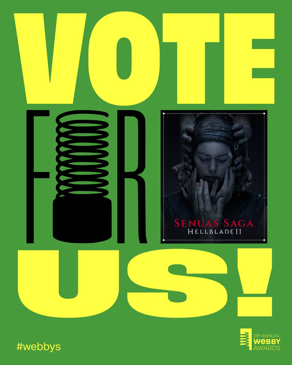 Ninja Theory (@ninjatheory) on Twitter photo Today is your last chance to vote for Senua's Saga: Hellblade II in <a href="/TheWebbyAwards/">The Webby Awards</a>!
๐ Best Game Design: wbby.co/4j82eJt
๐ Action & Adventure: wbby.co/4hOarS8 Today is your last chance to vote for Senua's Saga: Hellblade II in <a href="/TheWebbyAwards/">The Webby Awards</a>!
๐ Best Game Design: wbby.co/4j82eJt
๐ Action & Adventure: wbby.co/4hOarS8
