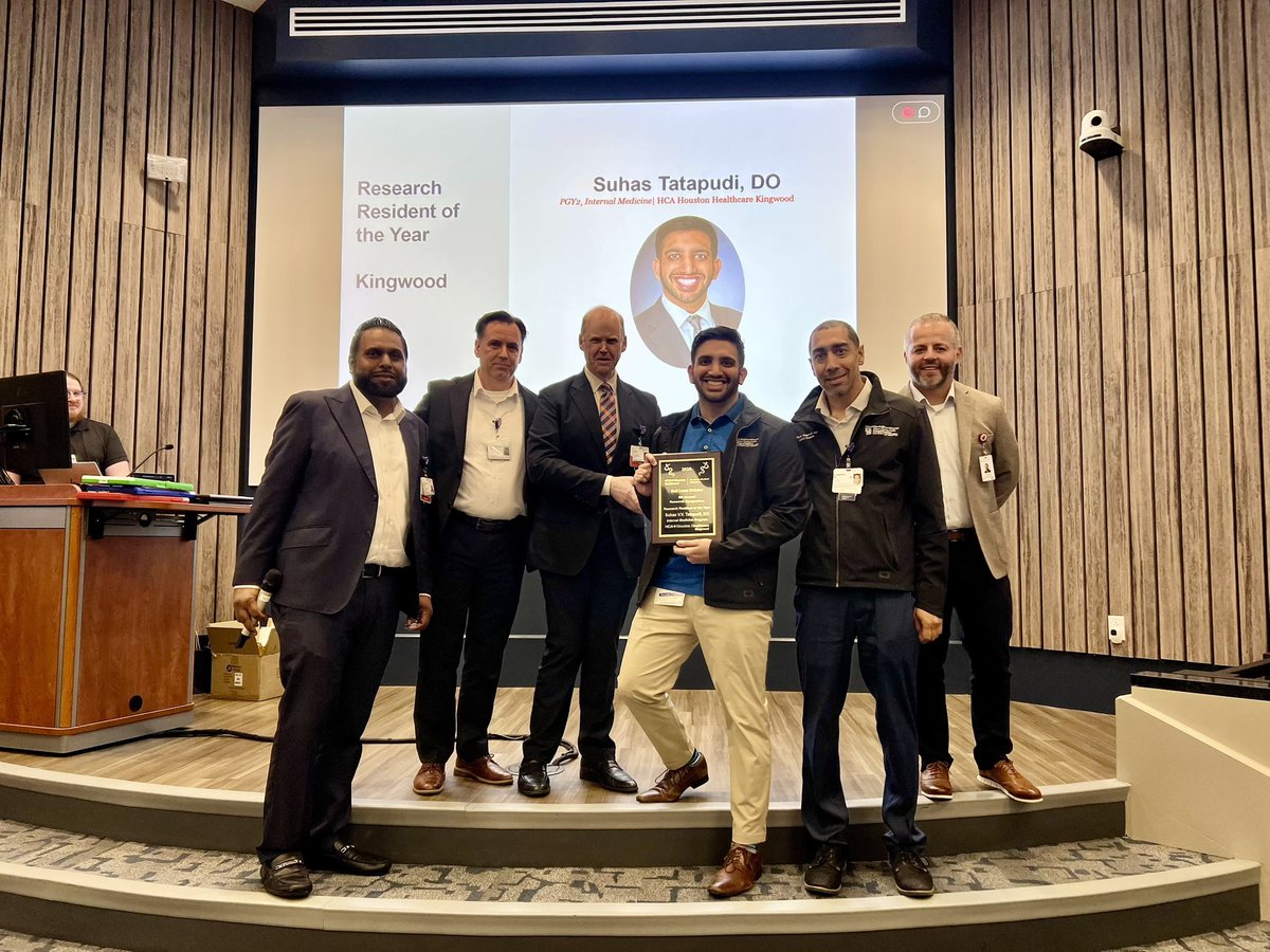 SuhasTatapudi's tweet photo. Won 1st &amp; 2nd place in the Poster Presentation category at this year’s Divisional Research Symposium 🎉

Honored to also be named Research Resident of the Year. Grateful to my mentors, colleagues, and faculty who inspire the work!

Excited for what’s ahead!

#IMRes #MedTwitter https://t.co/bIt4cZ9NuI