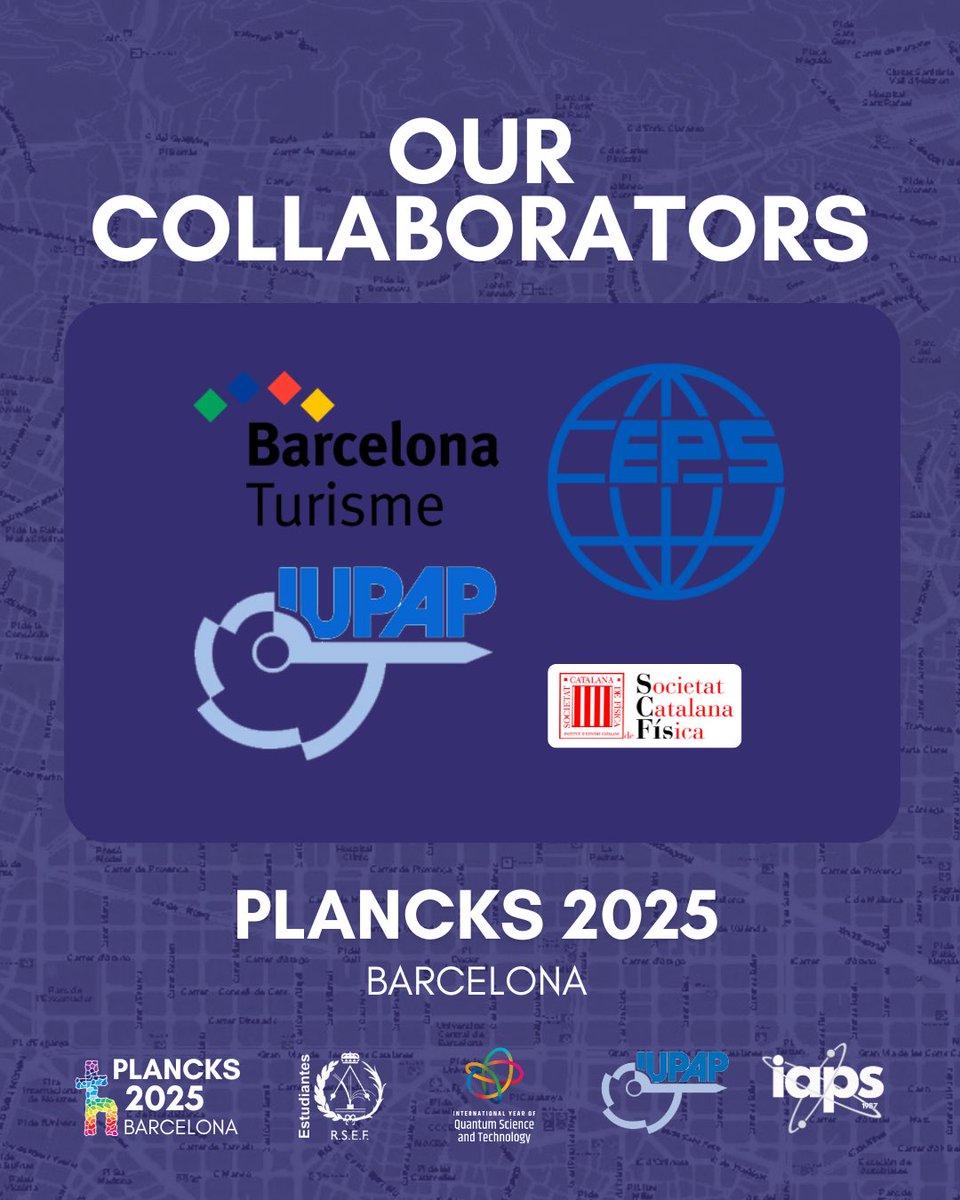 plancks25's tweet photo. Huge thanks to our amazing collaborators for PLANCKS 2025 in Barcelona!
🟣 Barcelona Turisme
🌐 @EuroPhysSoc 
⚙️ @IUPAP_physics 
📚 Societat Catalana de Física
🧠 Quantum Spain
🇪🇸 Gobierno de España
🇪🇺 NextGenEU
💻 Red Española de Supercomputación
#PLANCKS2025 ⚛️✨ https://t.co/5qdULPhaqf