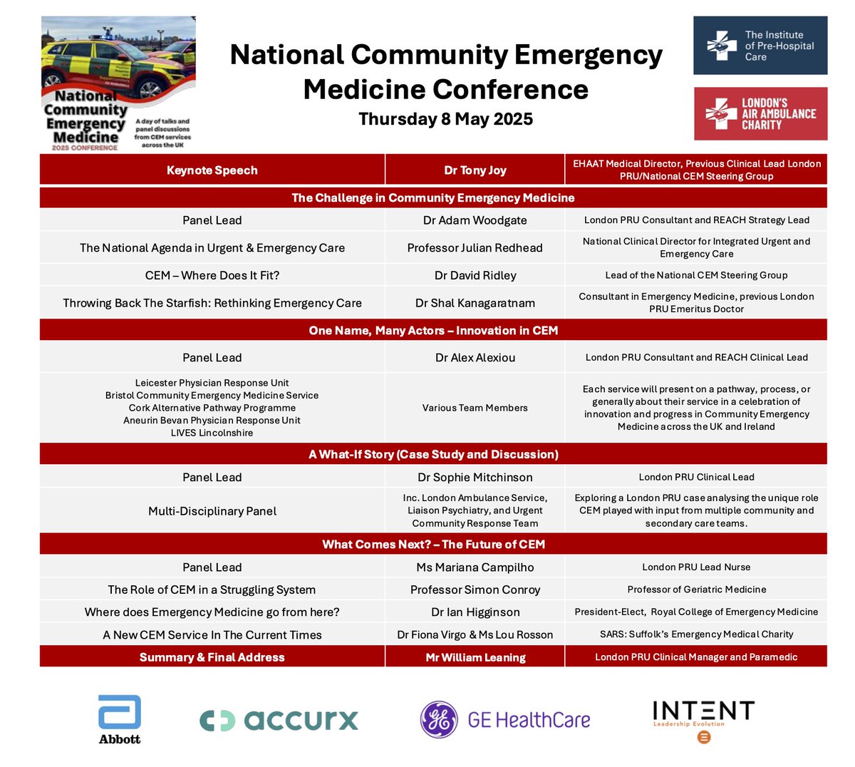 Community Emergency Medicine (@cem_ldn) on Twitter photo National Community Emergency Medicine Conference!
Ticket sales must end 30th April at 12 pm
We can now reveal the programme - we're immensely proud of this and can't wait for what will be an excellent day of CEM; we would love to see you there!
fundraising.londonsairambulance.org.uk/event/national… National Community Emergency Medicine Conference!
Ticket sales must end 30th April at 12 pm
We can now reveal the programme - we're immensely proud of this and can't wait for what will be an excellent day of CEM; we would love to see you there!
fundraising.londonsairambulance.org.uk/event/national…