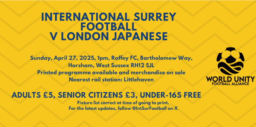 IntSurFootball's tweet image. Matchday #1 incoming! Join us at @RoffeyFC on April 27 for a first taste of Surrey action this year against a very talented touring side.