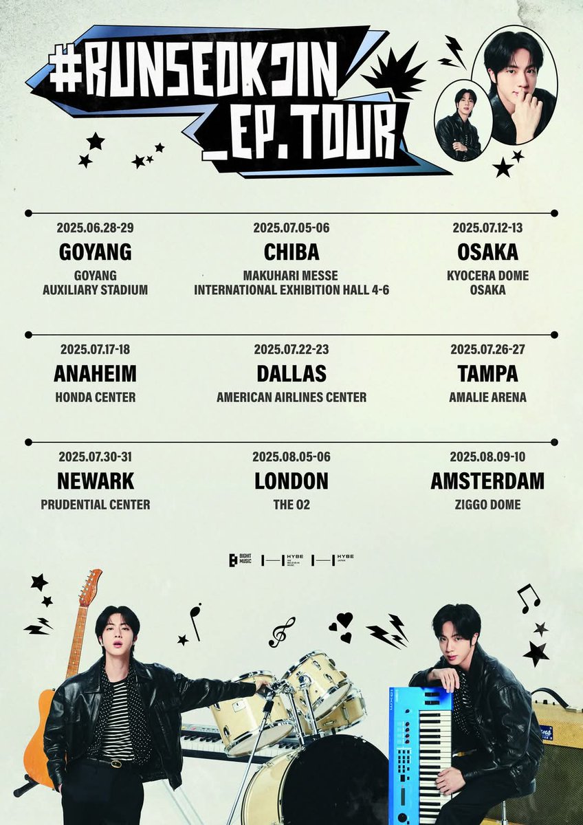 [🚨] JIN just announced his first-ever solo world tour "RUNSEOKJIN_EP.TOUR"