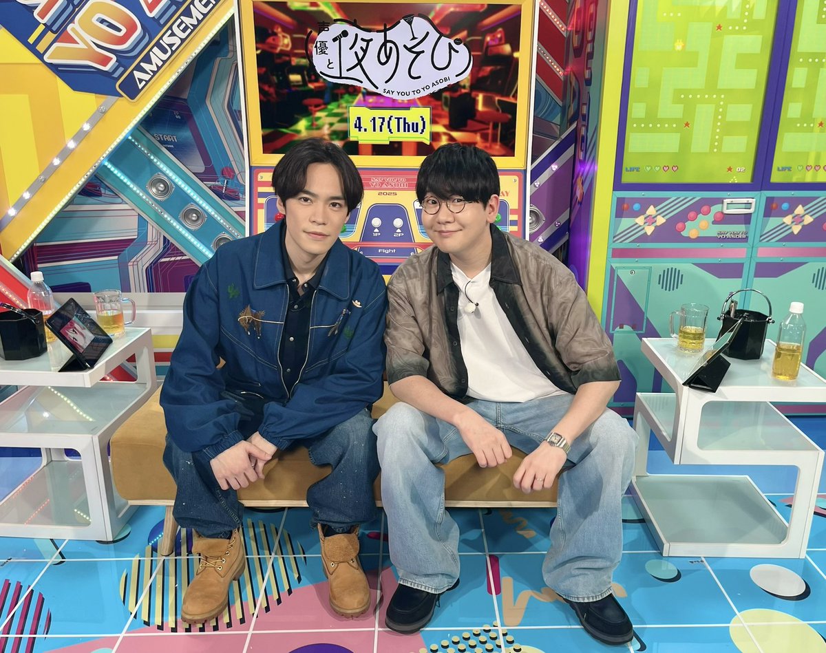 animoproduce's tweet photo. 【#小野賢章】      

／ 　  
　『声優と夜あそび 2025』にて
　木曜MCを担当いたします🎉🥂
＼      

花江夏樹さんとMCを務めます‼️
これから1年間よろしくお願いいたします✨

#小野花江と夜あそび https://t.co/onlzLwzThG