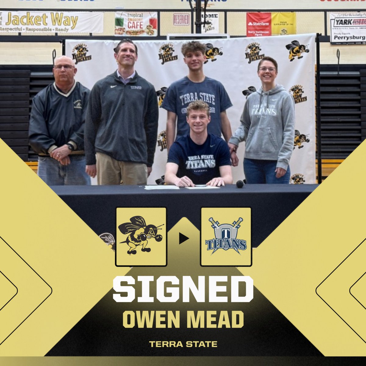 Congratulations to Owen Mead on signing to continue his athletic career at Terra State! #GoJackets