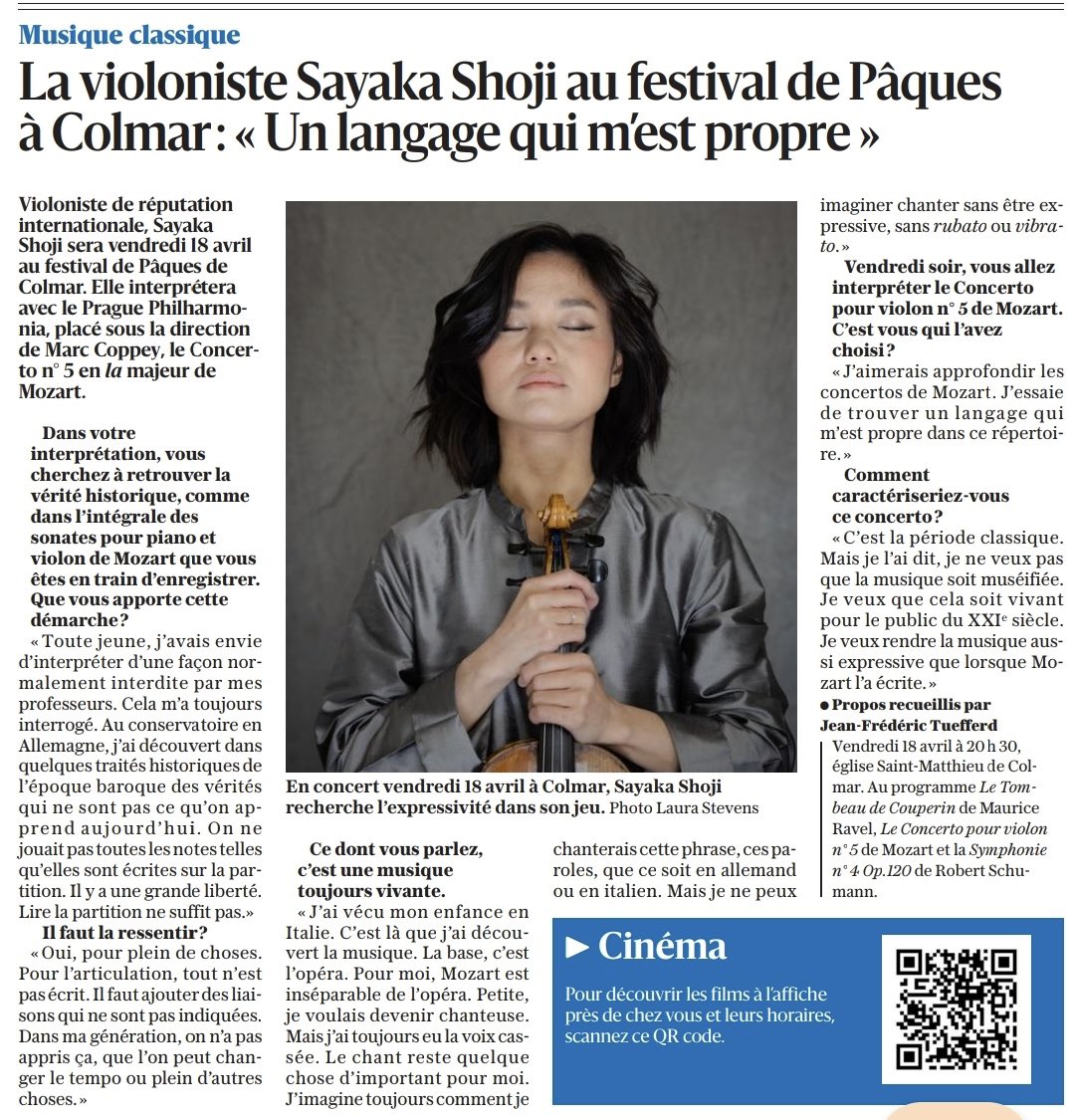 Sayaka Shoji (@sayakashoji) on Twitter photo Merci aux Derniรจres Nouvelles d'Alsace <a href="/dnatweets/">DNA</a> pour cet article ร la veille du concert avec le <a href="/praguephil/">Prague Philharmonia</a> & <a href="/MarcCoppey/">Marc Coppey</a>. ๐
โก๏ธ festivaldepaques-colmar.com/programme-2025โฆ Merci aux Derniรจres Nouvelles d'Alsace <a href="/dnatweets/">DNA</a> pour cet article ร la veille du concert avec le <a href="/praguephil/">Prague Philharmonia</a> & <a href="/MarcCoppey/">Marc Coppey</a>. ๐
โก๏ธ festivaldepaques-colmar.com/programme-2025โฆ