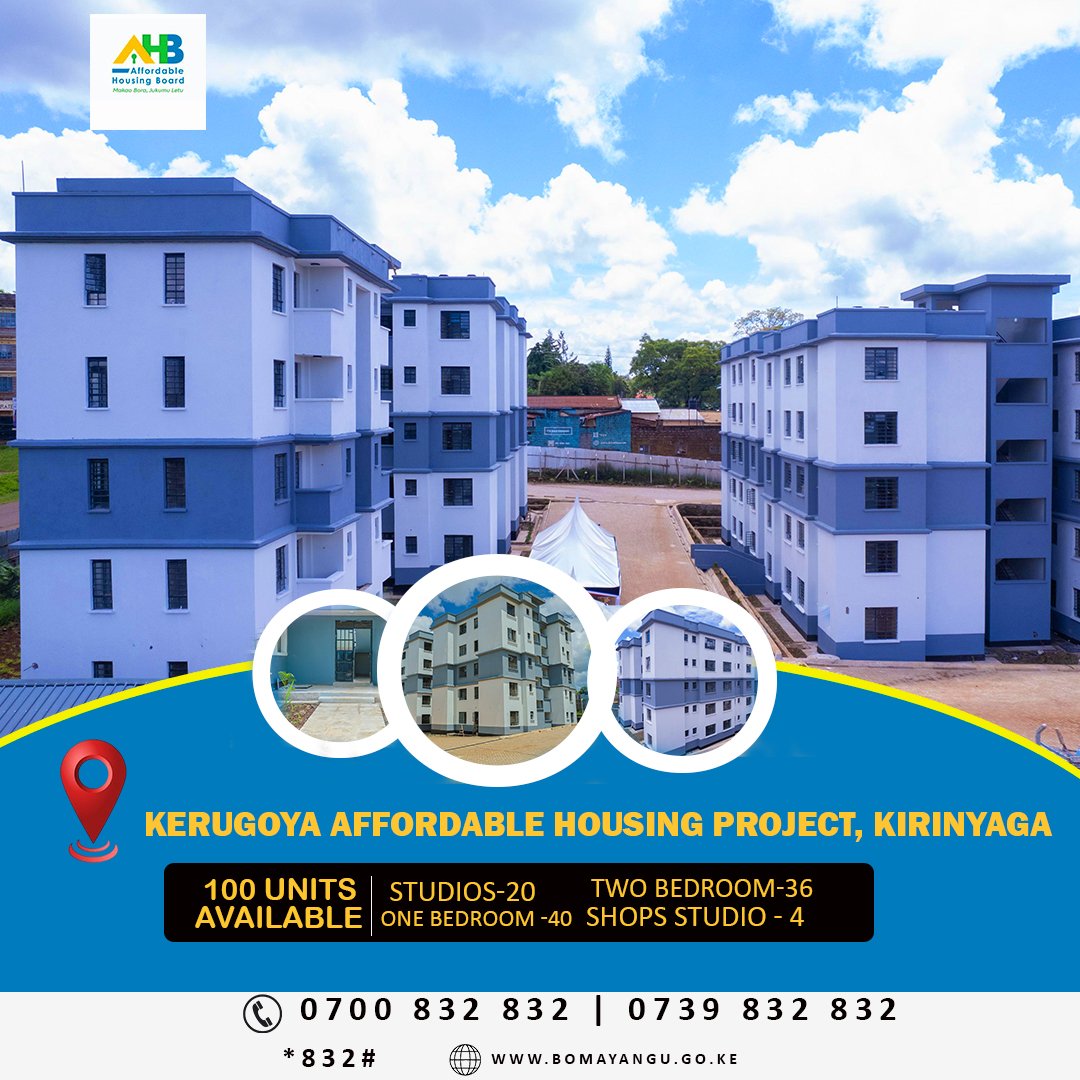 𝗕𝗲𝗰𝗼𝗺𝗲 𝗮 𝗛𝗼𝗺𝗲𝗼𝘄𝗻𝗲𝗿 𝗧𝗼𝗱𝗮𝘆 𝗶𝗻 𝗞𝗲𝗿𝘂𝗴𝗼𝘆𝗮 𝗧𝗼𝘄𝗻, 𝗞𝗶𝗿𝗶𝗻𝘆𝗮𝗴𝗮.
The Kerugoya Affordable Housing Project offers you a once-in-a-lifetime opportunity to own a modern, affordable home with unbeatable value.

📍 Visit the site and meet with our team