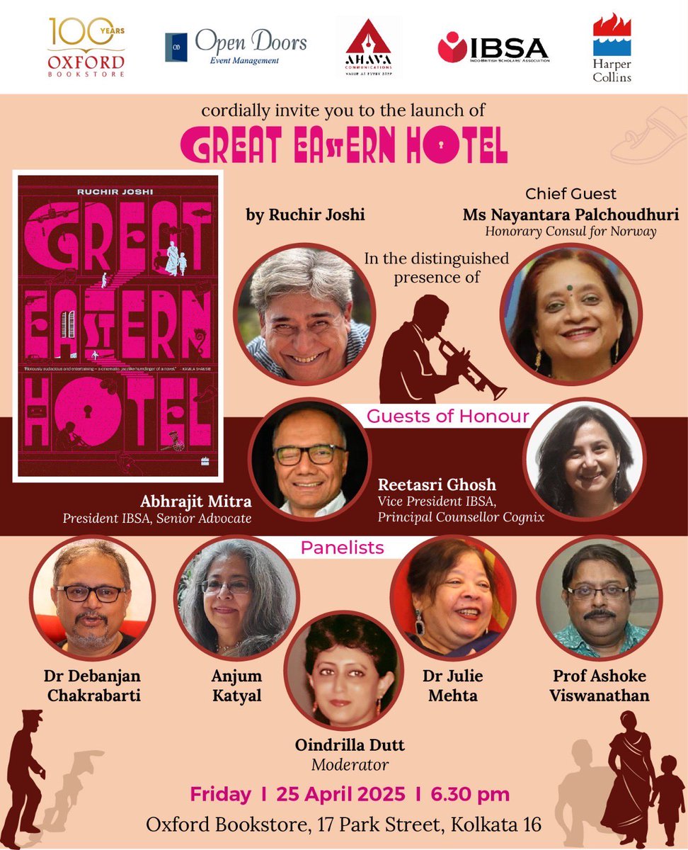 HarperCollins (@harpercollinsin) on Twitter photo #Kolkata readers, join us for the launch of acclaimed author #RuchirJoshi’s latest novel, #GreatEasternHotel, on 25th April, 6:30 PM, at <a href="/oxfordbookstore/">oxfordbookstore</a>. The author will be in conversation with <a href="/dcfrombc/">Debanjan Chakrabarti</a>, #AnjumKatyal, #DrJulieMehta, and #ProfAshokeViswanathan, moderated by #Kolkata readers, join us for the launch of acclaimed author #RuchirJoshi’s latest novel, #GreatEasternHotel, on 25th April, 6:30 PM, at <a href="/oxfordbookstore/">oxfordbookstore</a>. The author will be in conversation with <a href="/dcfrombc/">Debanjan Chakrabarti</a>, #AnjumKatyal, #DrJulieMehta, and #ProfAshokeViswanathan, moderated by