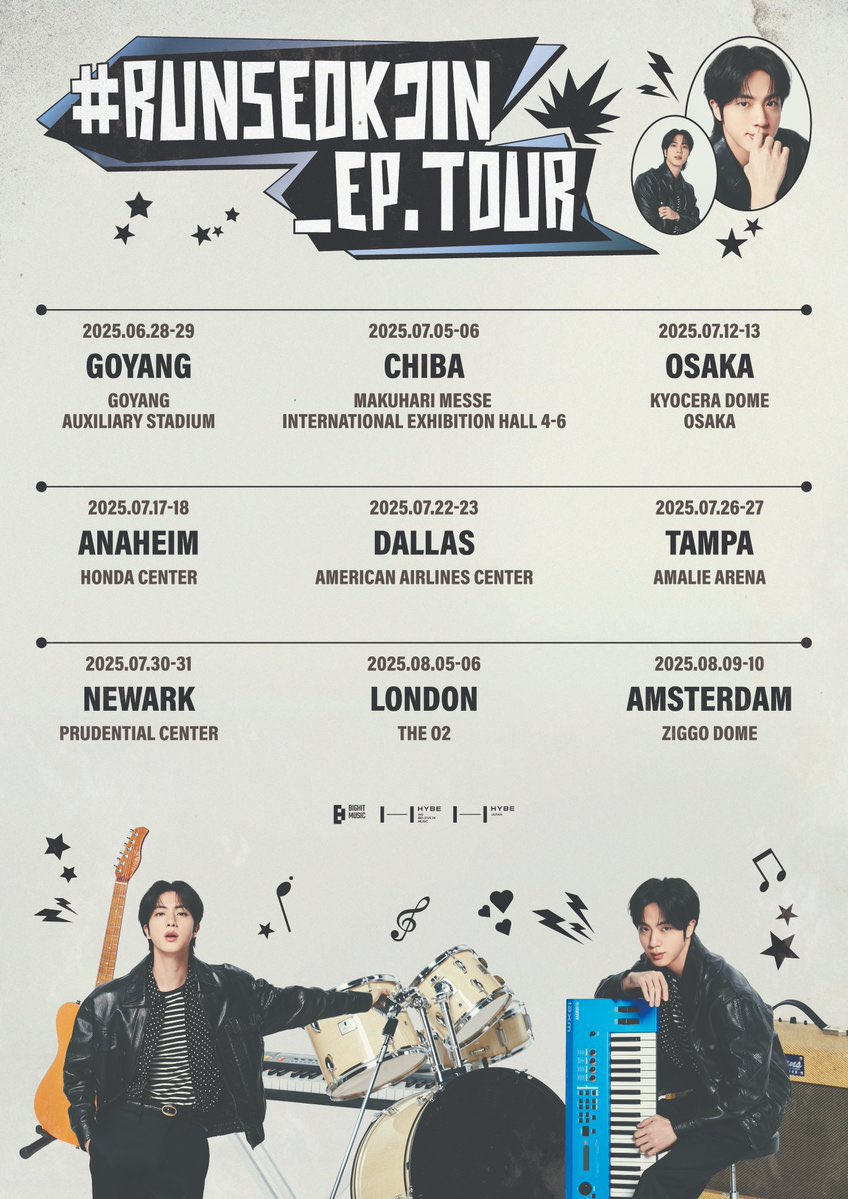 btschartsxdaily's tweet photo. [🚨] 18 Dates of #JIN’s Solo World Tour “Run SeokJin” starting on June 28 and ended on August 10!

JIN SOLO TOUR https://t.co/ESD6bSQOgg