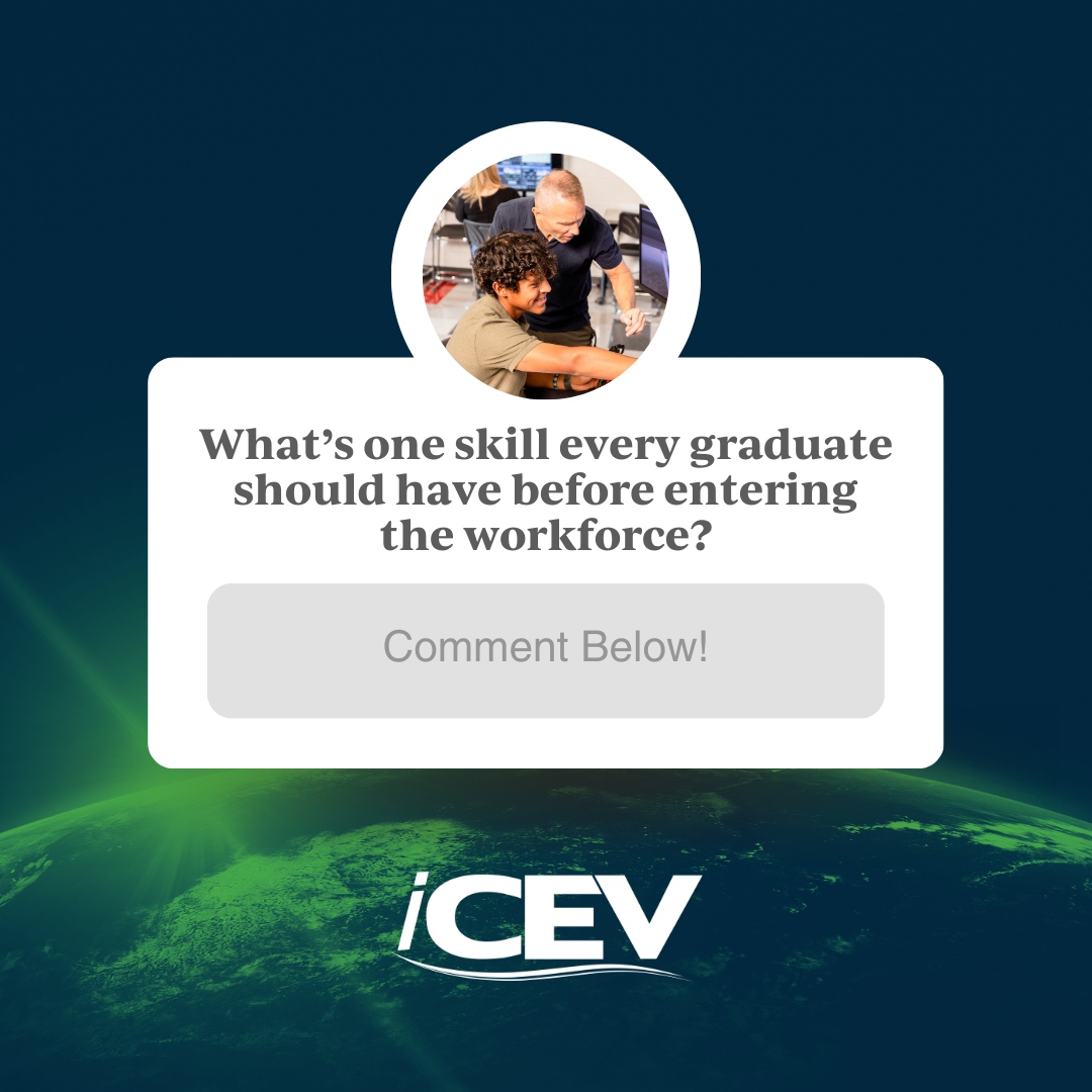 Let’s spark a conversation👇

What’s one skill every graduate must have before entering the workforce?

Drop your answer in the comments below and see what fellow educators and workforce leaders think!

#CTE #CareerReady #WorkforceDevelopment #iCEV #SkillsUSA #TheWorldNeedsCTE