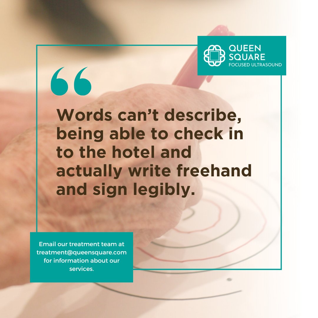 QueenSquareFUS's tweet image. "Words can’t describe, being able to check in to the hotel and actually write freehand and sign legibly."
It’s not just about reducing tremor—it’s about independence and dignity.
🔗 - vist.ly/3m248yu
#FocusedUltrasound #EssentialTremor #ParkinsonsTremor