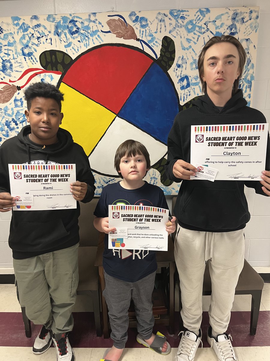 Congratulations to Grayson, Rami and Clayton for being our Good News Students of the Week! <a href="/HolyTrinitySD/">Holy Trinity</a> <a href="/SacredHeart_MJ/">Sacred Heart</a>