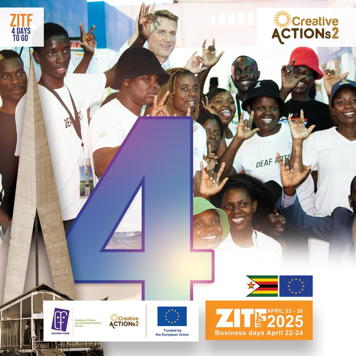 Culture Fund (@culturefundzim) on Twitter photo 4 days left! Visit us at the European Union stand during the ZITF. β¦<a href="/euinzim/">EU Delegation to Zimbabwe πͺπΊ</a>β© 4 days left! Visit us at the European Union stand during the ZITF. β¦<a href="/euinzim/">EU Delegation to Zimbabwe πͺπΊ</a>β©