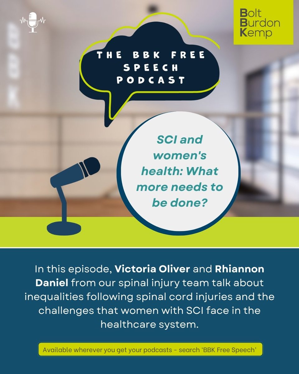 Bolt Burdon Kemp (@boltburdonkemp) on Twitter photo In this latest episode of The BBK Free Speech Podcast, <a href="/VOliver123/">Victoria Oliver</a> and <a href="/RhiannonLDaniel/">Rhiannon Daniel</a> from our <a href="/BBK_Spinal/">BBK Spinal Team</a> Injury team discuss what more can be done to support women with spinal cord injuries in the healthcare system. Listen here to find out more: tinyurl.com/5n8wtp5y In this latest episode of The BBK Free Speech Podcast, <a href="/VOliver123/">Victoria Oliver</a> and <a href="/RhiannonLDaniel/">Rhiannon Daniel</a> from our <a href="/BBK_Spinal/">BBK Spinal Team</a> Injury team discuss what more can be done to support women with spinal cord injuries in the healthcare system. Listen here to find out more: tinyurl.com/5n8wtp5y