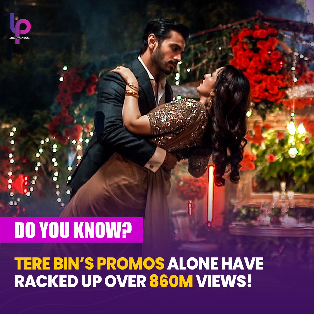 LP_Entertainmnt's tweet photo. #StatsAlert: Tere Bin promos have been viewed more than 860 million times. The most by any drama released on YouTube among Pakistani Dramas. That’s wild! 🔥👏🏻
#TereBin #WahajAli #YumnaZaidi #HarPaLGeo #7thSkyEntertainment https://t.co/3ISpuhwzKS
