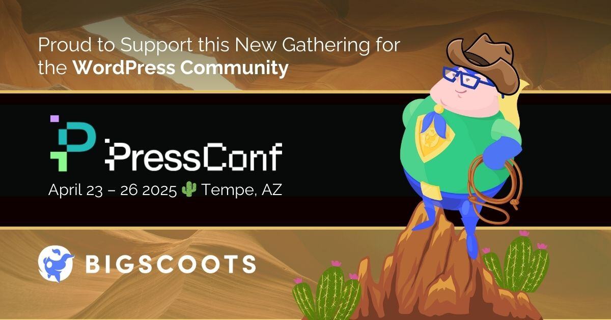 BigScoots's tweet photo. BigScoots is honored to be sponsoring this event for professionals in the WordPress community. If you are attending @Press__Conf 🌵next week, use our meeting calendar to lock in a meeting with BigScoots at the event. 📆 https://t.co/IPf5lIqId2 #PressConf #ManagedWordPress https://t.co/9rDAzMmc4b
