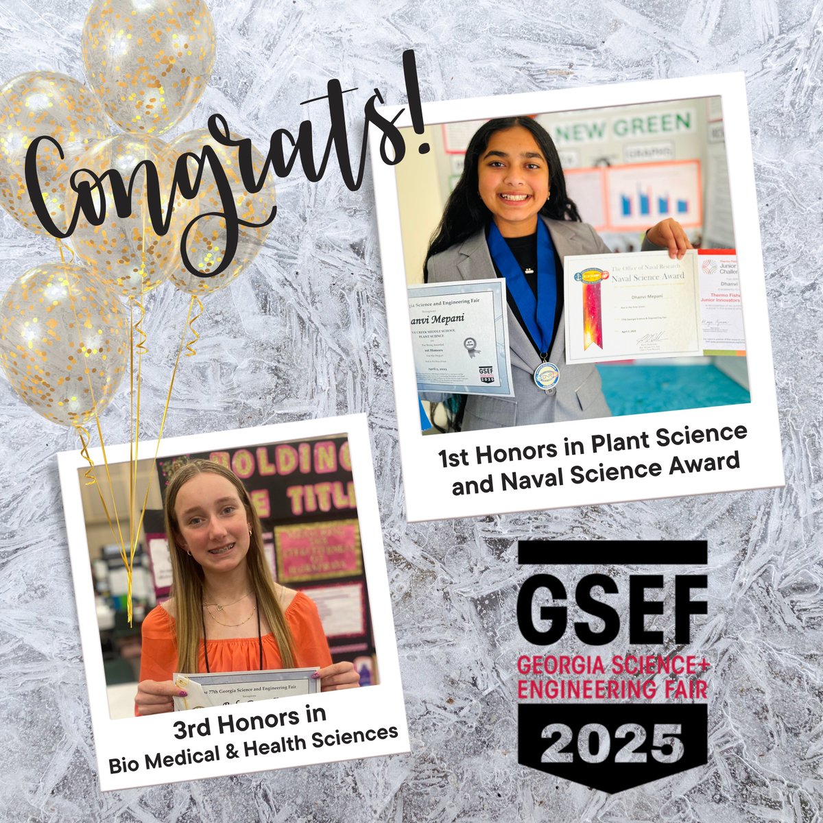 DCMS_Knights (@dcms_knights) on Twitter photo Big congrats to Dhanvi Mepani and Ruby Darnell for their amazing accomplishments at the 2025 GSEF! ππ Extra shoutout to Dhanvi for being nominated to compete in the Thermo Fisher Scientific Junior Innovators Challenge! ππ§ͺ We are so proud of you! <a href="/OconeeCoSchools/">Oconee County Schools</a> Big congrats to Dhanvi Mepani and Ruby Darnell for their amazing accomplishments at the 2025 GSEF! ππ Extra shoutout to Dhanvi for being nominated to compete in the Thermo Fisher Scientific Junior Innovators Challenge! ππ§ͺ We are so proud of you! <a href="/OconeeCoSchools/">Oconee County Schools</a>