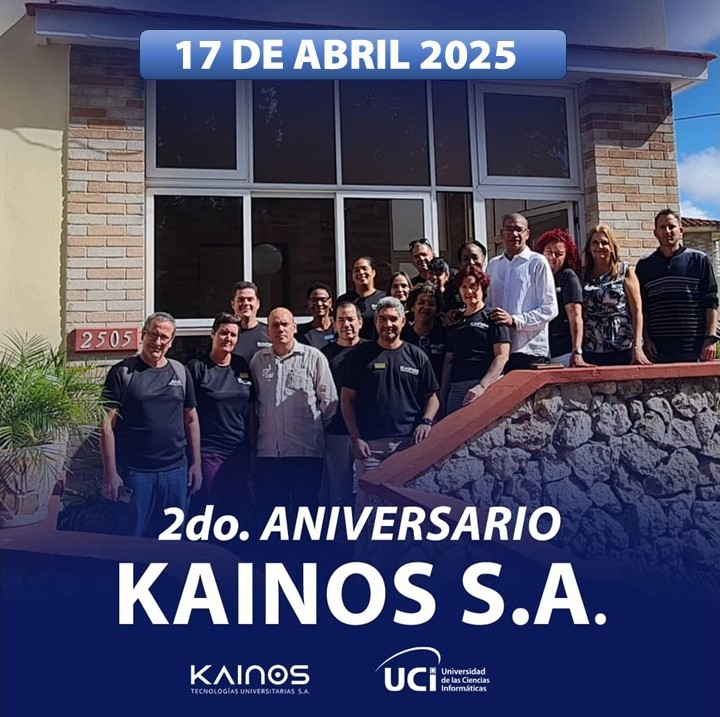 Felicidades <a href="/KAINOSSA/">KAINOS S.A.: Sociedad de Interfaz de la UCI</a> en tu 2do Aniversario 
<a href="/universidad_uci/">Universidad de las Ciencias Informáticas</a>
<a href="/AAB_Cuba/">Alicia Alonso Becerra</a>
 <a href="/raydelmp/">Raydel Montesino Perurena</a>
 #KainosSA