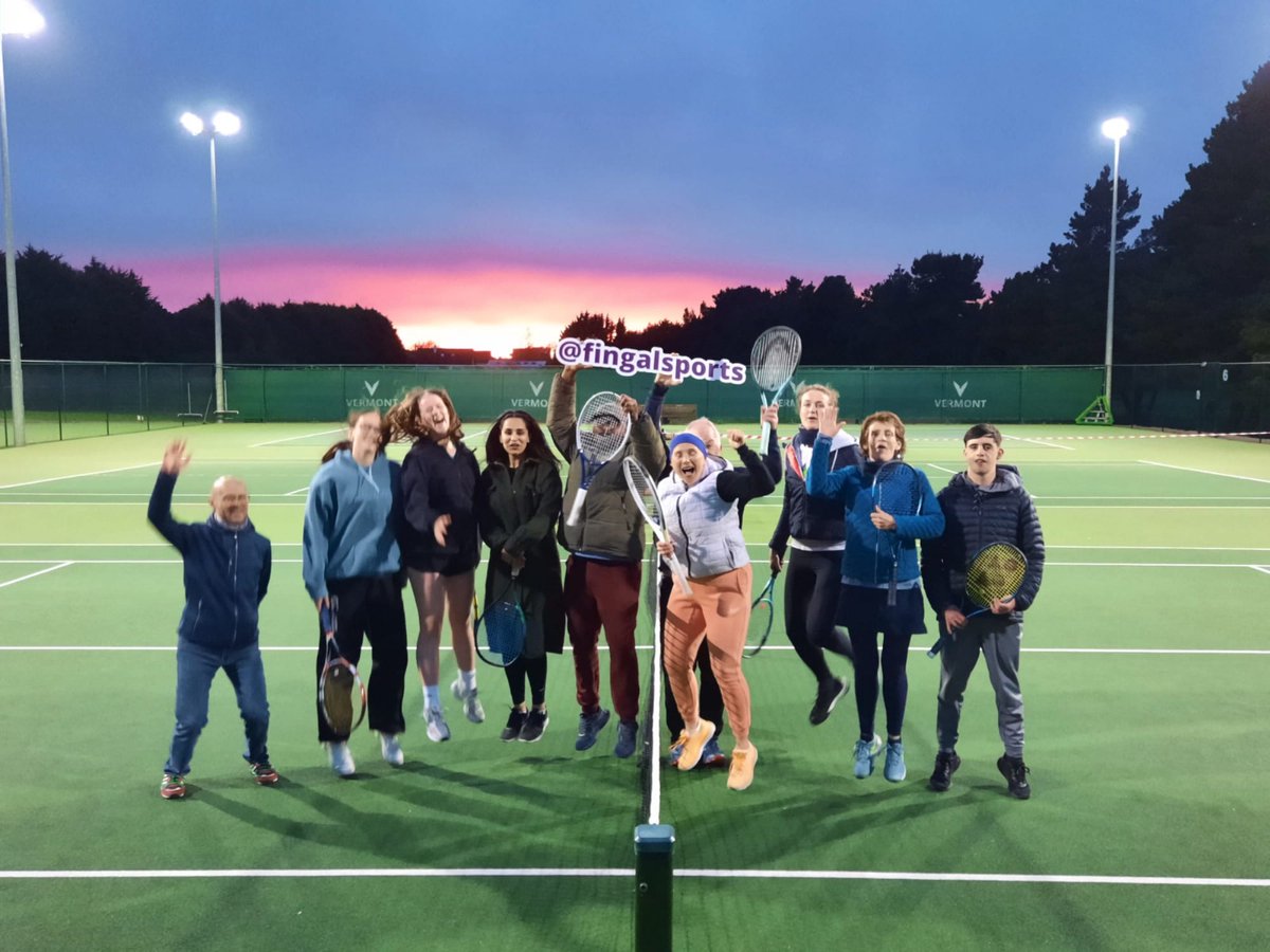 FingalSports's tweet photo. Golden hour, good vibes, and growing the game!

A fun, energy-filled Tennis Leaders Course at Donabate Portrane TC—big thanks to all who joined, the club for the warm welcome, and Maria for leading the way! https://t.co/aOKzOnF8I8