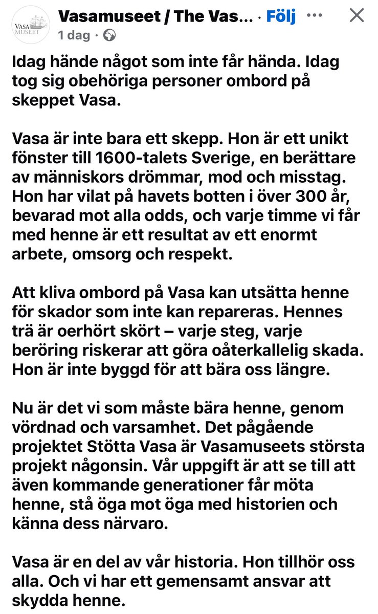 Ericson_ubbhult's tweet photo. Hälsning från Wasamuaeet. https://t.co/2UobPEGtPI
