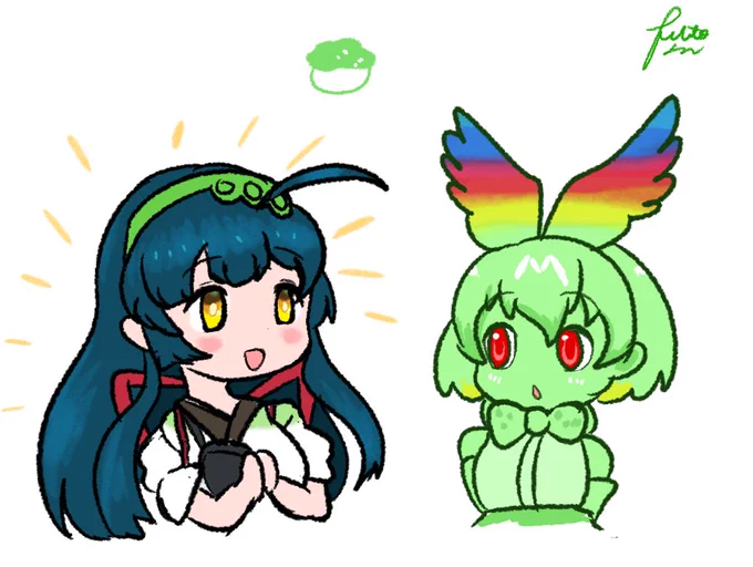 緑色のフレンズを見つけて感激するずん子さんrkgk 