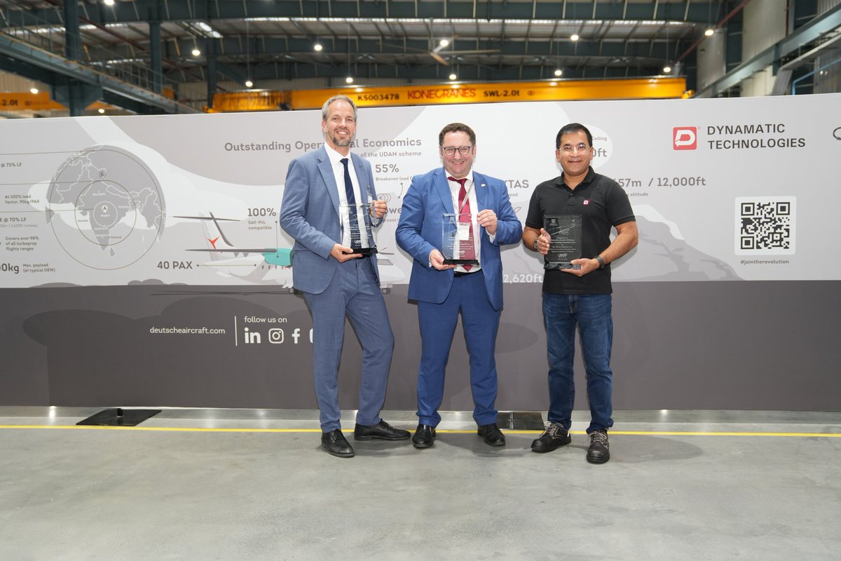 DynamaticTech's tweet photo. Aerospace partnership soars! @TobiGotthardt inaugurates D328eco rear fuselage assembly line at @DynamaticTech, Bangalore. Strong collaboration between India &amp; Germany with @Deu_Aircraft's Nico Neumann &amp; Dynamatic's @UtobyM leading the way! https://t.co/EMxhG3aDmC