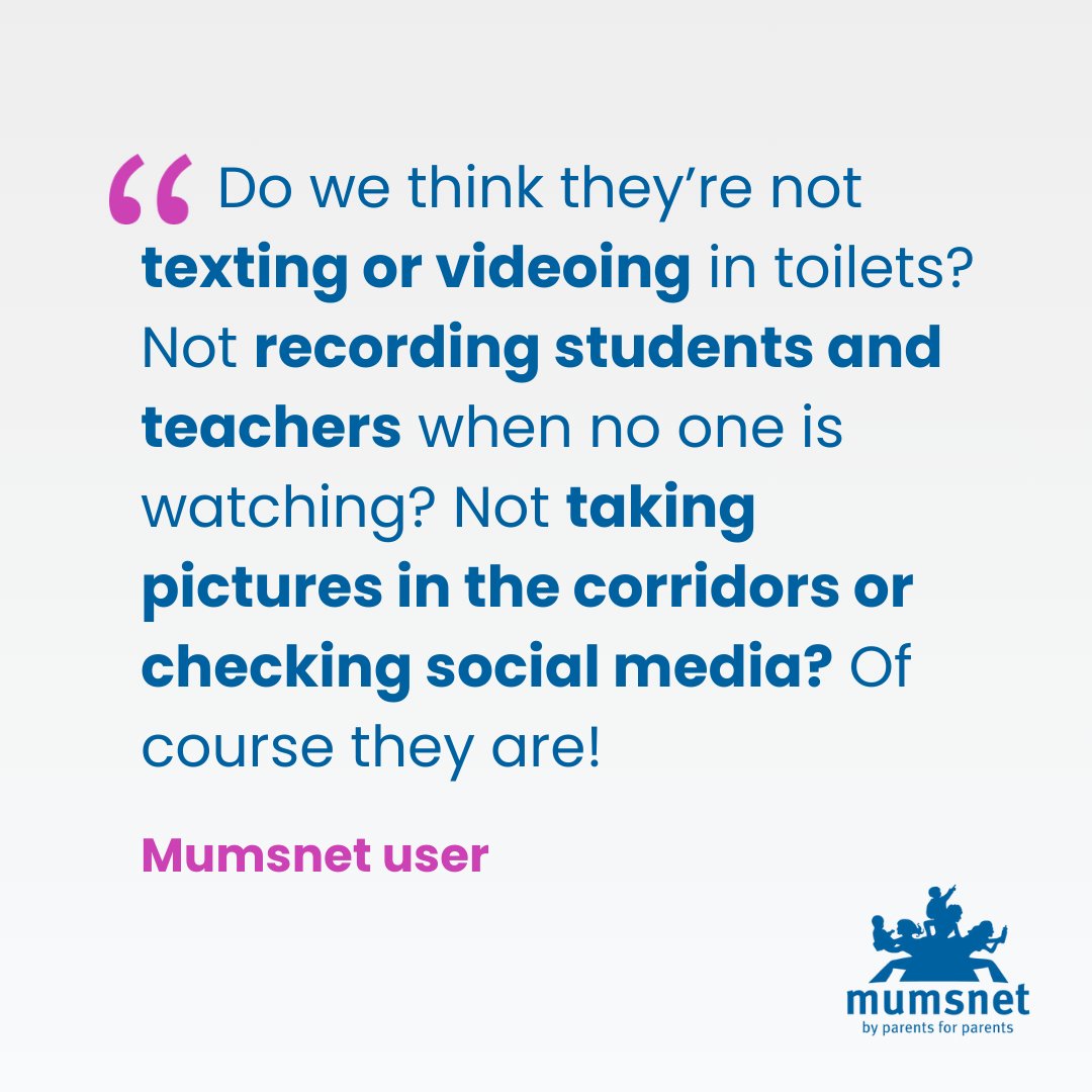 MumsnetTowers's tweet photo. 📵The PM says a ban on phones in schools is "unnecessary" because "almost every school bans phones" - but Mumsnet users disagree.

📊60% of parents told us they want the govt to implement a nationwide ban.  

👉Further details here: https://t.co/W45CnBDEM9

#RageAgainstTheScreen https://t.co/vzs6q5PFuo