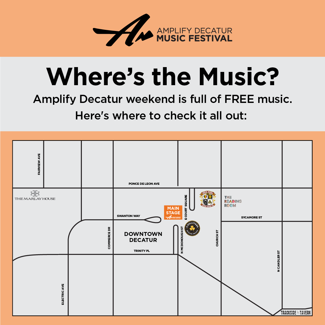AmplifyMyComm's tweet photo. In addition to our big show on the Decatur Square Saturday night, #AmplifyDecaturMusicFestival 2025 will also include a number of free pop-up shows all around the downtown Decatur area Friday and Saturday!

Find more festival details here: https://t.co/DjOJovb5Vs. https://t.co/yOud6W96Li